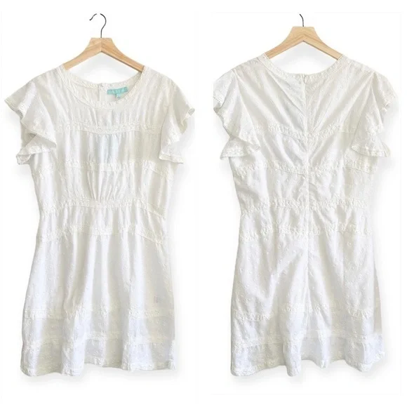 NWT, Melissa Odabash Meghan Crochet-trimmed Embroidered Mini Dress, Size L - Picture 3 of 16